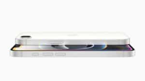 Two white iPhone 16 devices stacked on top of each other.