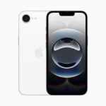 The 6.1-inch display and back camera on iPhone 16e.