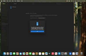 A screen that says: Your Mac has detected an iPhone in DFU mode. You must restore this iPhone before it can be used.