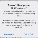 Turn off Headphone Notifications popup message