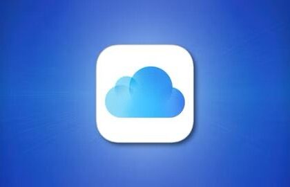 Apple iCloud Logo on blue background