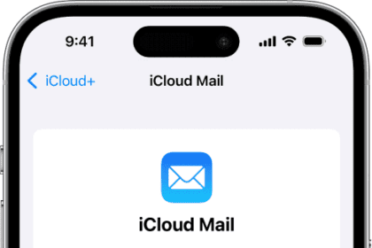 The mail screen on iCloud settings