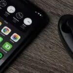 iphone home screen with clock widget