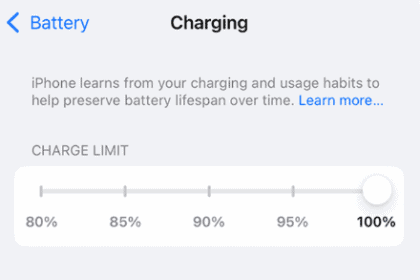 iPhone Charging settings