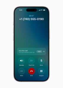 iOS 26 Hold Assist feature is shown on iPhone 16 Pro.