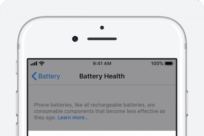 The Battery Health screen with Maximum Capacity highlighted.  