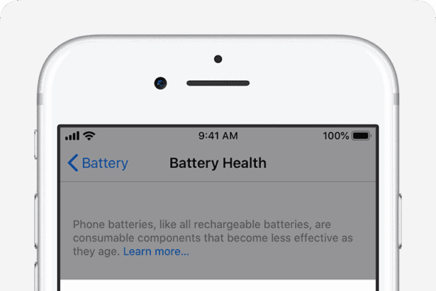 The Battery Health screen with Maximum Capacity highlighted.  