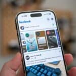 Facebook home page on an Apple iPhone 14 Pro