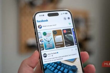 Facebook home page on an Apple iPhone 14 Pro