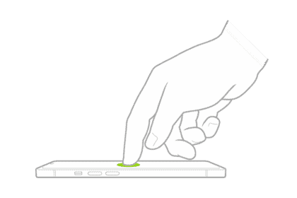 A finger tapping the screen to wake iPhone.