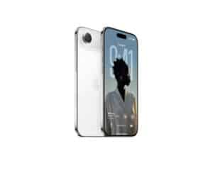 iPhone Air, Back and front exterior overlapping, cloud white color, fusion camera in raised plateau back exterior, dynamic island