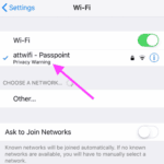 Privacy warning iPhone Wi-Fi