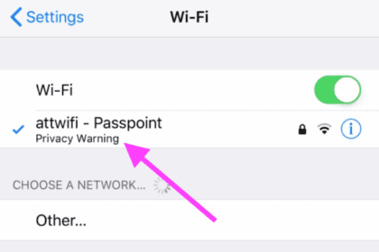 Privacy warning iPhone Wi-Fi