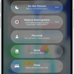 Control Center showing the Focus options, with buttons for setting the duration of the Focus options.  