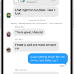 A group conversation including shared files.
