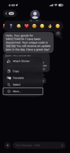 More button on iPhone messages