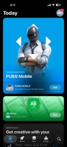Tap your Account profile in App Store to update apps on your iPhone