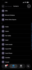 Tap Plus button from Contacts tab