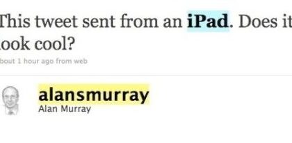 Alan Murray tweet from the iPad