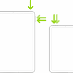 Two iPad models. Both iPad models have a top button; one iPad model has volume buttons on the side, and the other has volume buttons at the top. Arrows point to the top buttons and volume buttons.