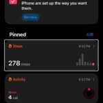 Steps count in Health app for iPhone