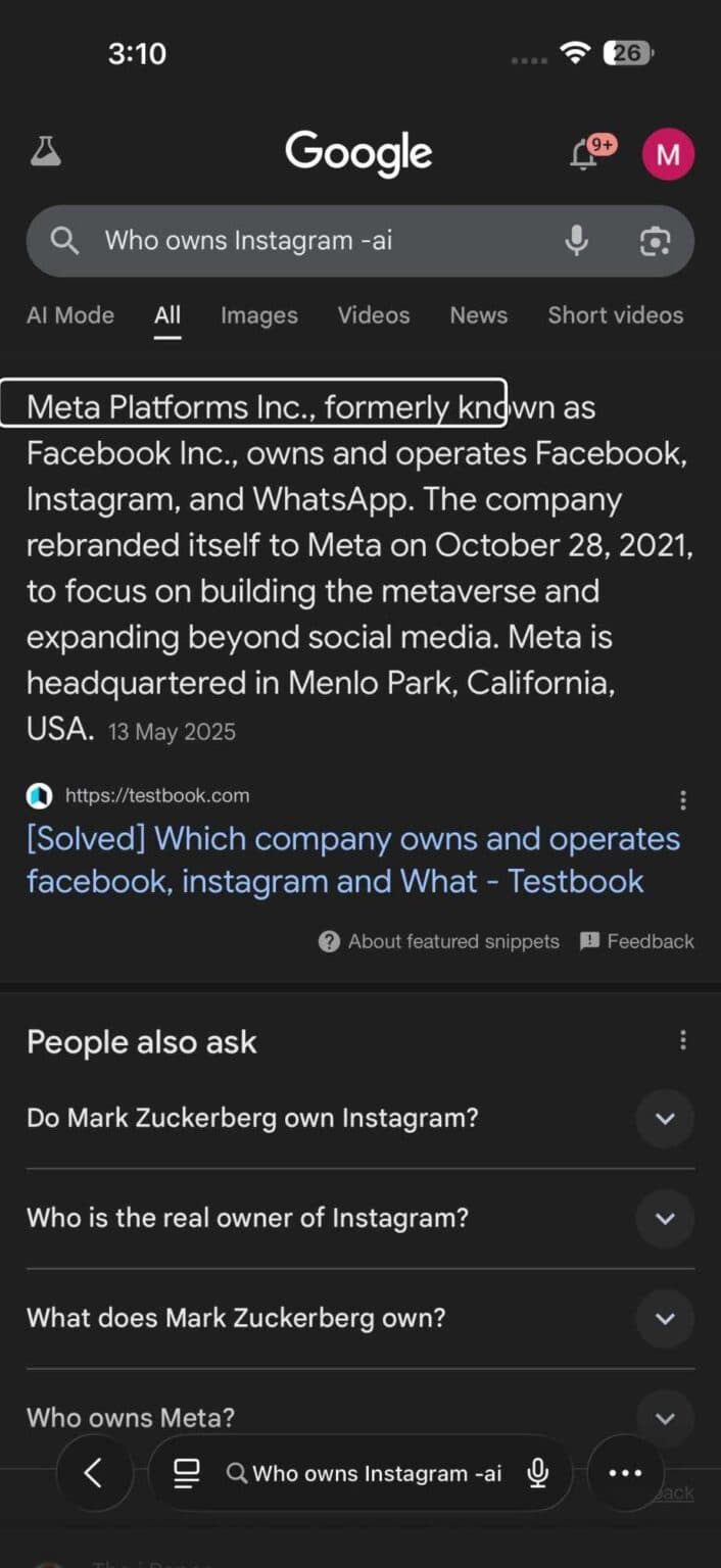 How to remove AI overview from Google search (iPhone & Mac) | GeeksChalk