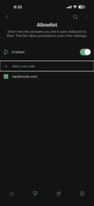 Add a new rule in AdGuard setting