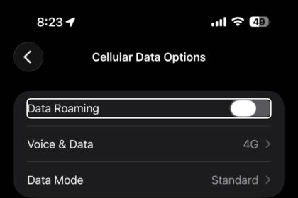 In cellular data options on iPhone, turn off Data Roaming