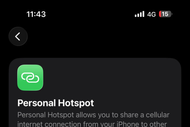 Personal hotspot on iPhone