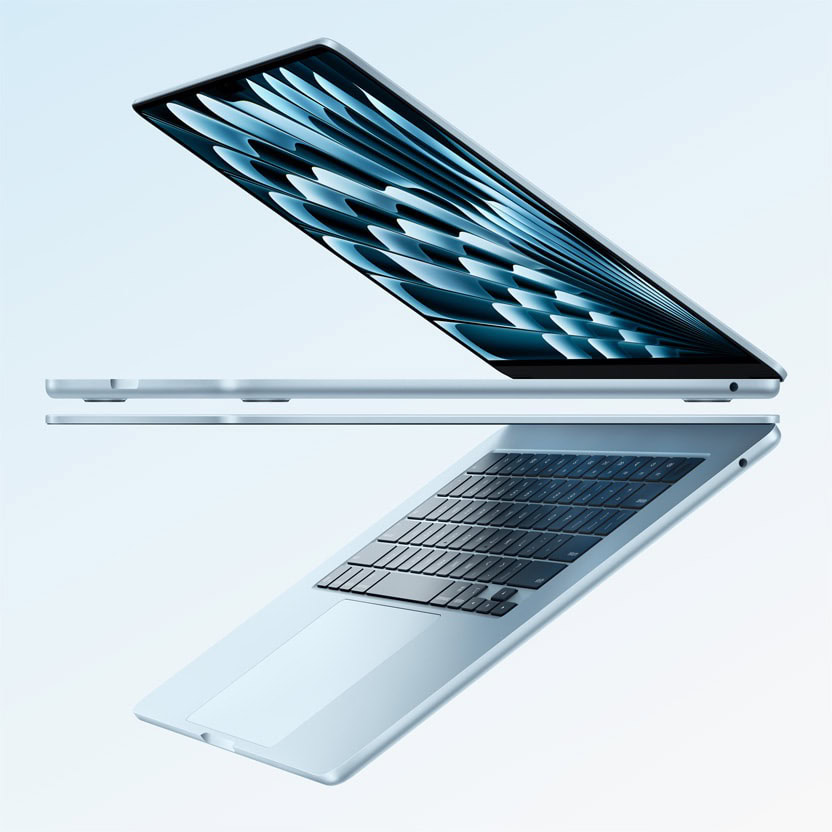 Two open MacBook Air devices.
