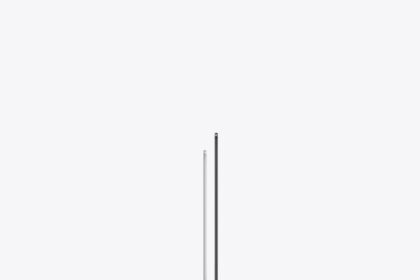 14-inch MacBook Pro, right side exterior, open, silver color, thin profile, 16-inch MacBook Pro, left side exterior, open, space black color, thin profile