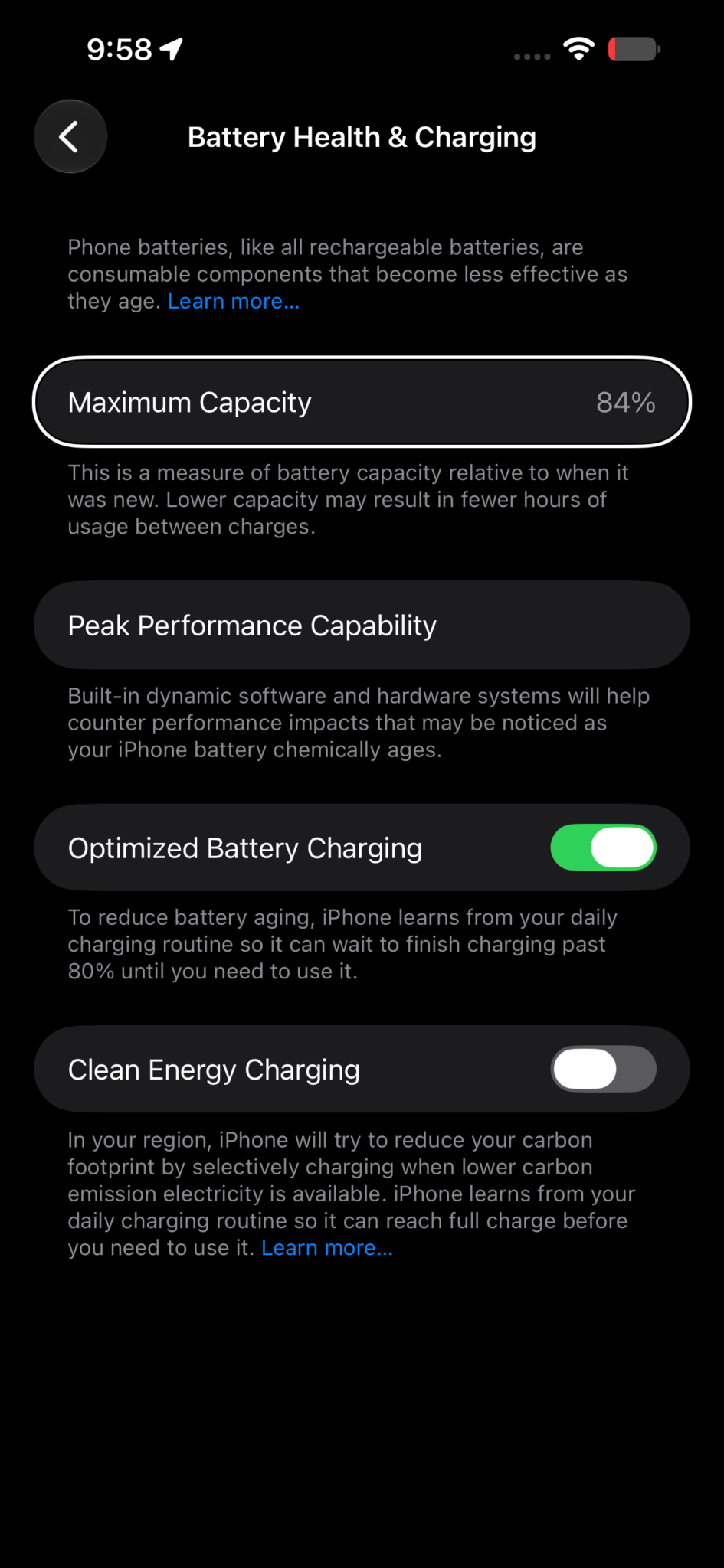 iOS 27 maximum battery capacity on iPhone