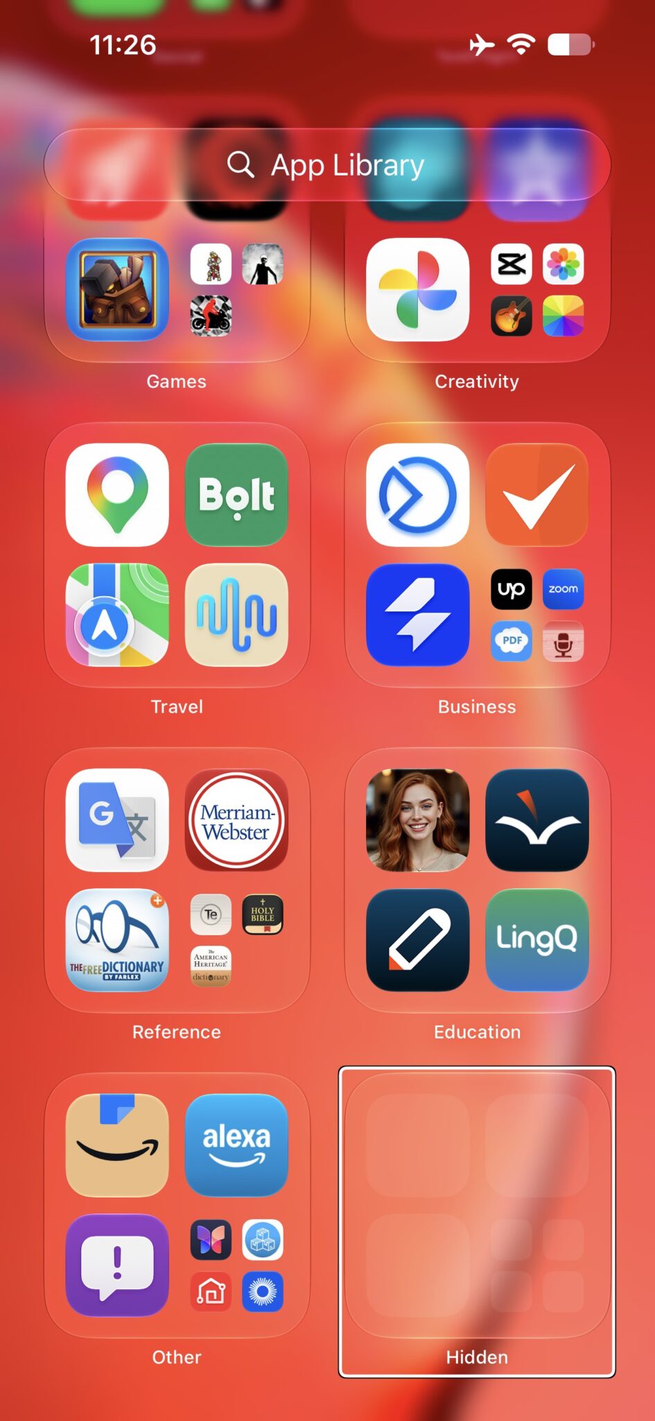 Hidden folder on iPhone