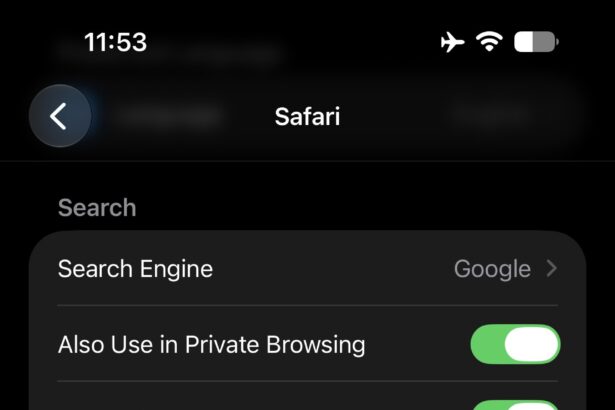 Block pop-ups settings in Safari settings for iPhone