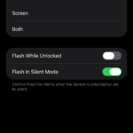 Flash for Alerts settings on iPhone