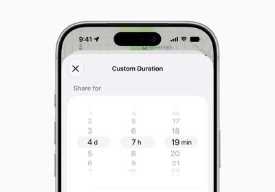 Find My Location Sharing Durations iOS 27