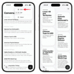 List and Grid view for past Siri conversations on iPhone