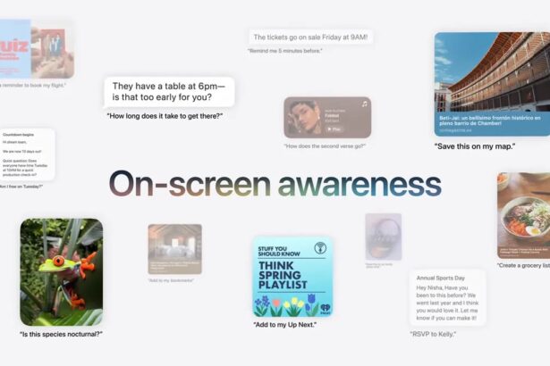 Siri AI On screen awareness