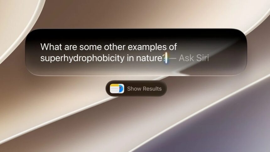 Ask Siri AI prompt on the screen