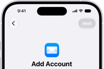 The Add Account screen with a field to enter your email address.