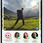 The screen for sharing a photo, with the sharing options immediately below the open photo, including the More button for editing the sharing options.