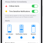 Messages Notification settings in Settings.