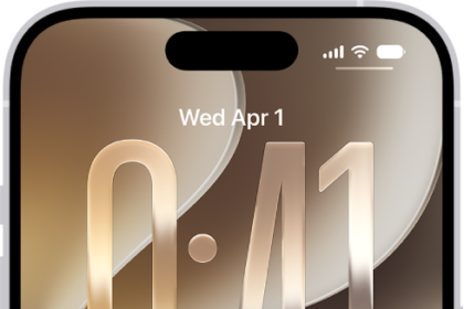 The iPhone Lock Screen showing the time and date near the top and icons for the Flashlight and Camera near the bottom.