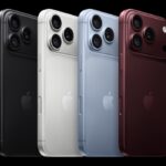 iPhone 18 Pro is displayed in black, silver, glacier, and burgundy.