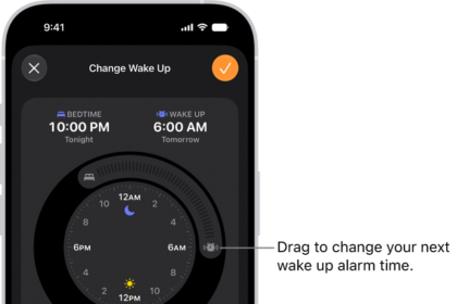 A screen for changing the next wake up alarm. The position of the ringing alarm button sets the time of the alarm.