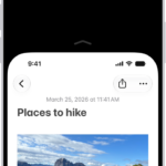 The iPhone screen with Reachability activated. The top of the screen has moved down so it’s within easy reach of your thumb.