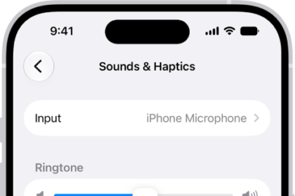 The Sounds and Haptics screen in Settings.