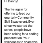 An iPhone with the Mail app open. An email is displayed with large, bold text.