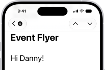 An iPhone with the Mail app open. An email is displayed with large, bold text.