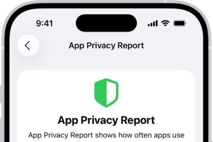 An App Privacy Report listing information about apps for the category Data & Sensor Access, and information about apps for the category App Network Activity.